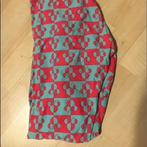 LuLaroe Disney OS Leggings, Pink/Blue, Minnie, New